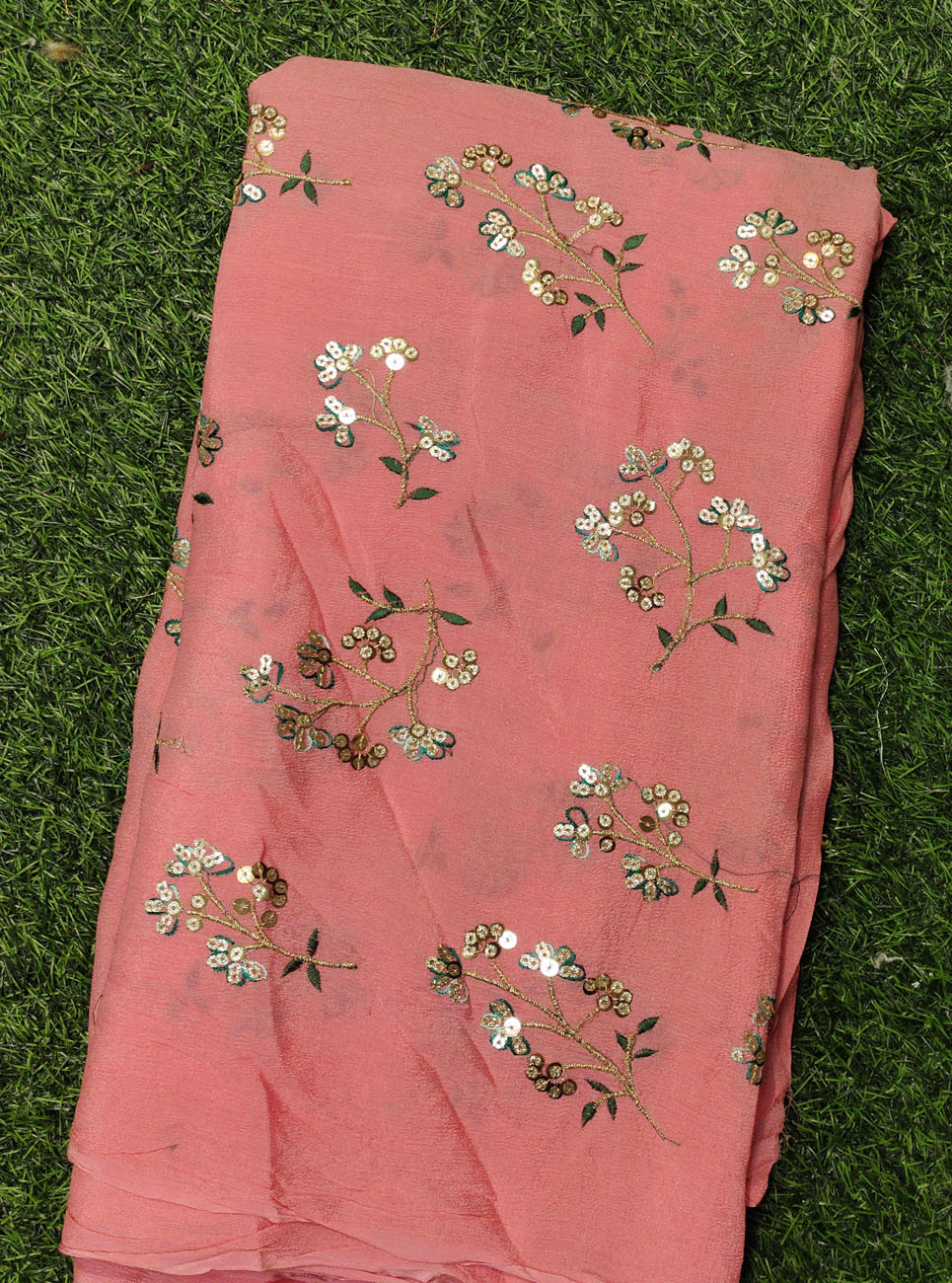 Purish Pink Pure Chiffon Chinnon Fabric