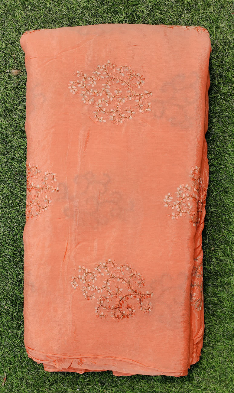 Pure Chiffon Chinnon Orange Fabric