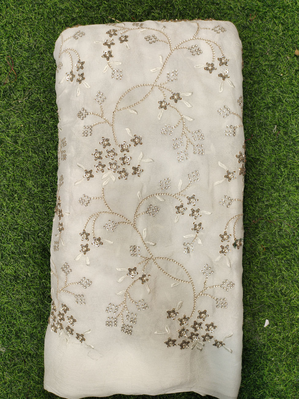 Pure White Chiffon Chinnon Fabric