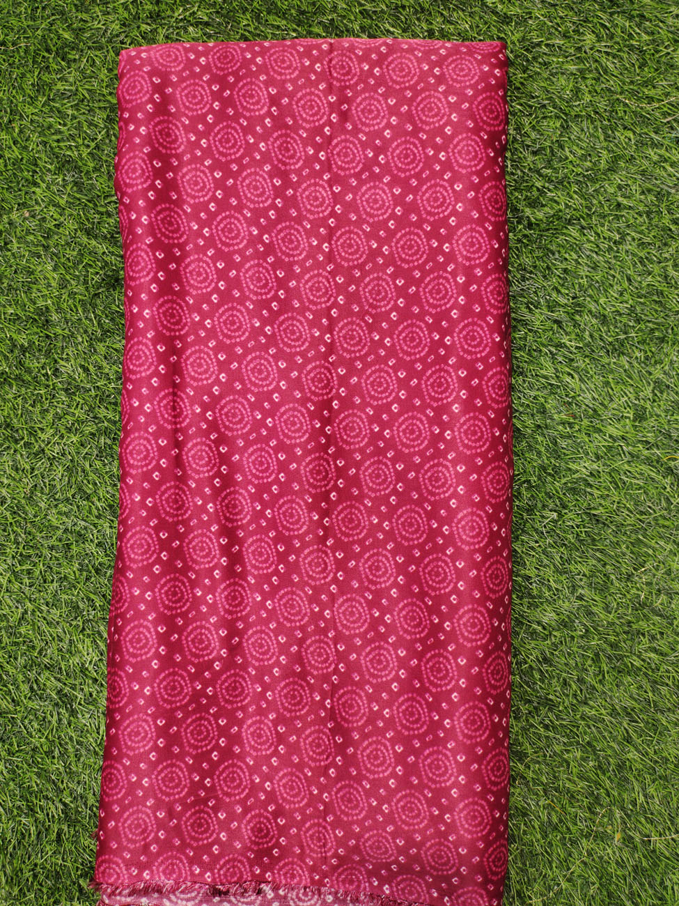 Pink Gaji Silk With Ajrakh Gaji Print