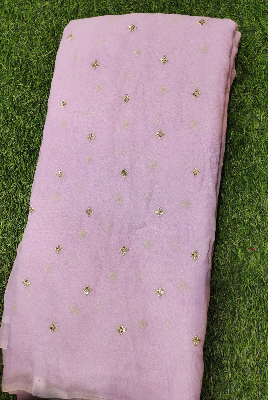 Lustry Lavender Georgette With Georgette Butti Work