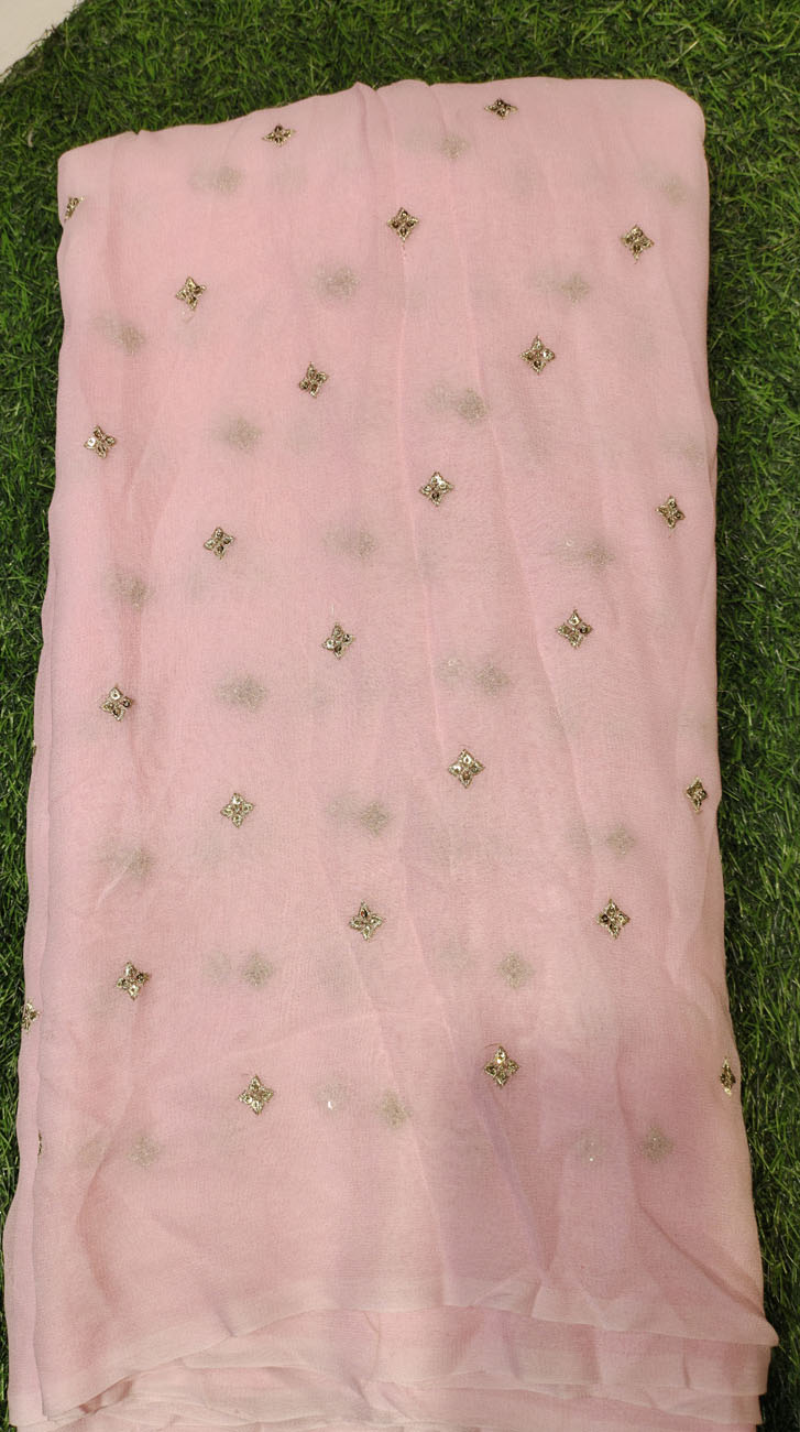 Lightning Light Pink Georgette With Georgette Butti Work