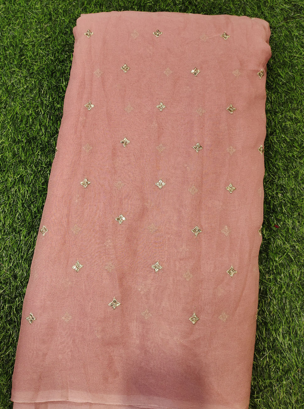 Fabulous Light Pink Georgette With Georgette Butti Work